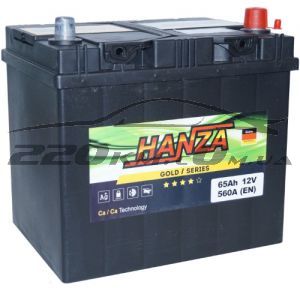 Акумулятор для авто Hanza Gold asia 6СТ-65R+ купити з доставкою в інтернет магазині - 220km.com