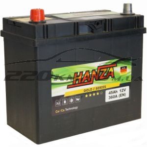 Акумулятор для авто Hanza Gold asia 6СТ-45L+ купити з доставкою в інтернет магазині - 220km.com