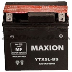 Акумулятор Maxion AGM Moto 6CT-4R+(12V) YTX 5L-BS купити з доставкою в інтернет магазині - 220km.com