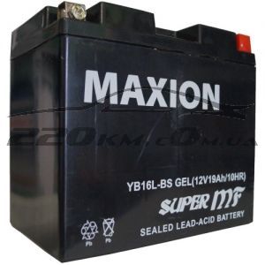 Акумулятор Maxion GEL Moto 6CT-19R+(12V) YB 16L-BS купити з доставкою в інтернет магазині - 220km.com