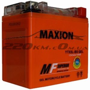 Акумулятор Maxion GEL Moto 6CT-5R+(12V) YTX 5L-BS купити з доставкою в інтернет магазині - 220km.com