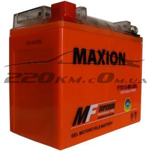 Акумулятор Maxion GEL Moto 6CT-10L+(12V) YTX 12-BS купити з доставкою в інтернет магазині - 220km.com