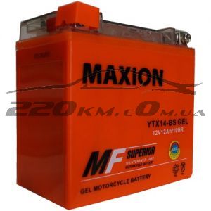 Акумулятор Maxion GEL Moto 6CT-12L+(12V) YTX 14-BS купити з доставкою в інтернет магазині - 220km.com