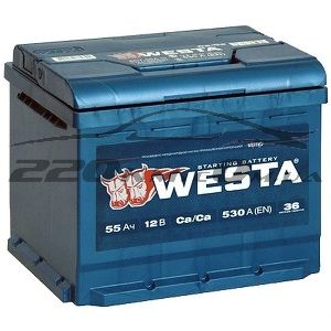 Акумулятор для авто Westa 6СТ-55R+ купити з доставкою в інтернет магазині - 220km.com