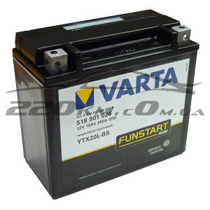 Акумуляторна батарея Varta Moto AGM YTX20L-4YTX20L-BS. 18(Ya4) 518901026 купити з доставкою в інтернет магазині - 220km.com