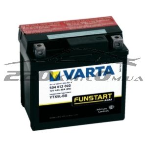 Акумулятор Varta Moto AGM YTX5L-4YTX5L-BS.4(Ya5) 504012003 купити з доставкою в інтернет магазині - 220km.com