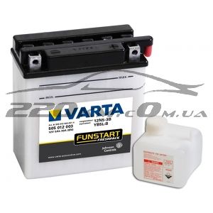 Акумуляторна батарея Varta Moto Fresh Pack 12N5-3B YB5L-B 5(Ya6) 505012003 купити з доставкою в інтернет магазині - 220km.com