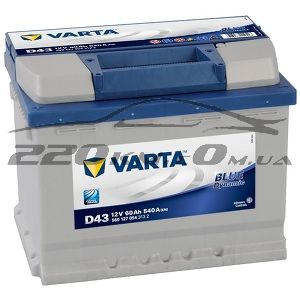 Автомобільний акумулятор Varta Blue Dynamic 60 (D43)560127054 купити з доставкою в інтернет магазині - 220km.com