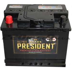 Акумулятор для автомобіля President 6СТ-60L+ купити з доставкою в інтернет магазині - 220km.com