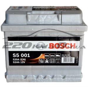 Автомобільний акумулятор Bosch S5 6СТ-52R+(0092S50010) купити з доставкою в інтернет магазині - 220km.com