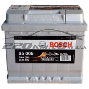 Автомобільний акумулятор Bosch S5 6СТ-63R+(0092S50050) купити з доставкою в інтернет магазині - 220km.com