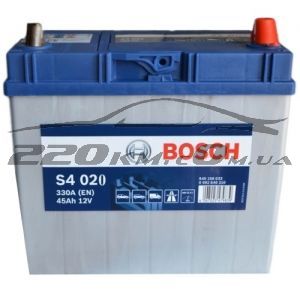 Акумулятор автомобільний Bosch S4 asia 6СТ-45R+(0092S40200)тонка клема купити з доставкою в інтернет магазині - 220km.com