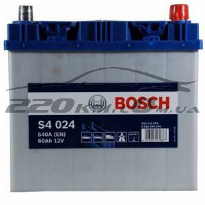 Аккумулятор автомобильный Bosch S4 asia 6СТ-60R+(0092S40240) купить с доставкой в интернет магазине - 220km.com