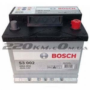 Аккумулятор автомобильный Bosch S3 6СТ-45R+(0092S30020) купить с доставкой в интернет магазине - 220km.com