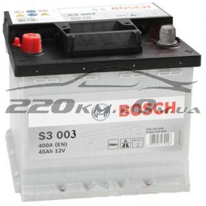 Аккумулятор автомобильный Bosch S3 6СТ-45L+(0092S30030) купить с доставкой в интернет магазине - 220km.com