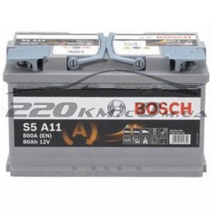 Автомобільний акумулятор Bosch AGM 6CT-80R+(0092S5A110) купити з доставкою в інтернет магазині - 220km.com