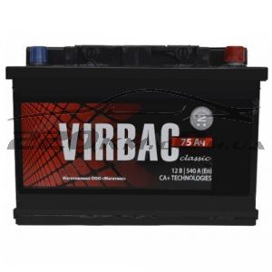 Акумулятор для авто Virbac Classic 6СТ 75R+ купити з доставкою в інтернет магазині - 220km.com