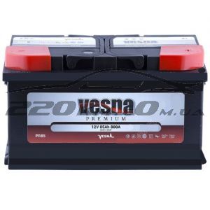 Акумулятор для авто Vesna Premium 6CT-85R+ купити з доставкою в інтернет магазині - 220km.com