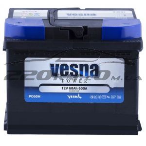 Акумулятор для авто Vesna Power 6CT-60L+ купити з доставкою в інтернет магазині - 220km.com