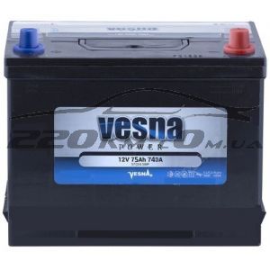 Акумулятор для авто Vesna Power asia 6CT-75R+ купити з доставкою в інтернет магазині - 220km.com