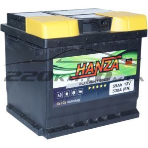 Акумулятор для авто Hanza Platinum 6СТ-55R+ купити з доставкою в інтернет магазині - 220km.com