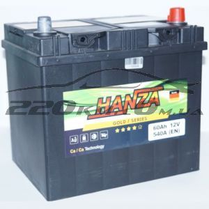 Акумулятор для авто Hanza Gold asia 6СТ-60R+ купити з доставкою в інтернет магазині - 220km.com
